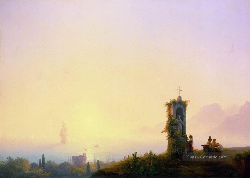 Kapelle an Küste 1847 Verspielt Ivan Aiwasowski russisch Ölgemälde